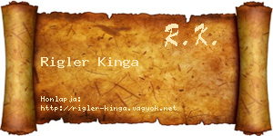 Rigler Kinga névjegykártya