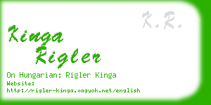 kinga rigler business card